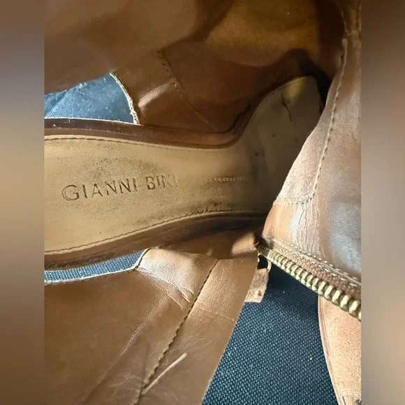 Gianni Bini Tylar Shoes, Women’s size 8 Tan Suede Booties, Side Zip, Block Heel - Picture 10 of 11